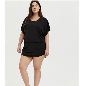 Torrid Black Drop Waist Tunic Swim Coverup